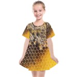 Honeycomb With Bees Kids  Smock Dress