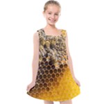 Honeycomb With Bees Kids  Cross Back Dress