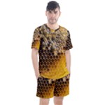 Honeycomb With Bees Men s Mesh Tee and Shorts Set
