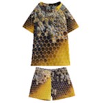 Honeycomb With Bees Kids  Swim Tee and Shorts Set