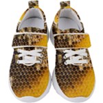 Honeycomb With Bees Kids  Velcro Strap Shoes