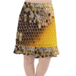 Honeycomb With Bees Fishtail Chiffon Skirt