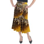 Honeycomb With Bees Midi Mermaid Skirt