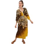 Honeycomb With Bees Grecian Style  Maxi Dress