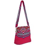 Red Mandala Zipper Messenger Bag