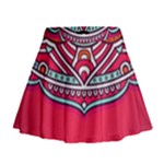 Red Mandala Mini Flare Skirt