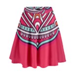 Red Mandala High Waist Skirt