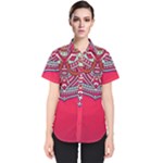 Red Mandala Women s Short Sleeve Shirt