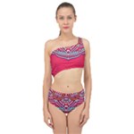 Red Mandala Spliced Up Two Piece Swimsuit