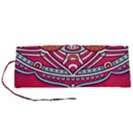 Red Mandala Roll Up Canvas Pencil Holder (S)