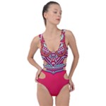 Red Mandala Side Cut Out Swimsuit