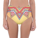 Yellow Mandala Reversible High-Waist Bikini Bottoms