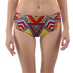 Yellow Mandala Reversible Mid-Waist Bikini Bottoms