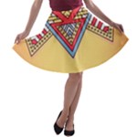 Yellow Mandala A-line Skater Skirt