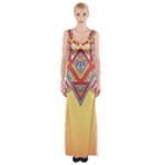 Yellow Mandala Thigh Split Maxi Dress