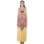 Yellow Mandala Empire Waist Maxi Dress