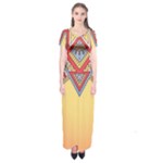 Yellow Mandala Short Sleeve Maxi Dress
