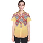 Yellow Mandala Women s Short Sleeve Shirt