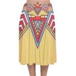 Yellow Mandala Velvet Flared Midi Skirt