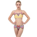 Yellow Mandala Layered Top Bikini Set