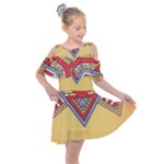Yellow Mandala Kids  Shoulder Cutout Chiffon Dress
