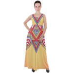 Yellow Mandala Empire Waist Velour Maxi Dress