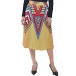 Yellow Mandala Classic Velour Midi Skirt 