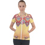Yellow Mandala Short Sleeve Zip Up Jacket