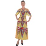 Yellow Mandala Shoulder Straps Boho Maxi Dress 