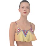 Yellow Mandala Frill Bikini Top