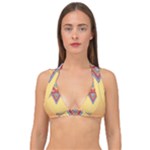Yellow Mandala Double Strap Halter Bikini Top