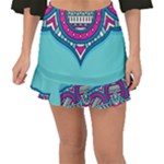 Blue Mandala Fishtail Mini Chiffon Skirt