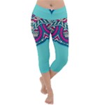 Blue Mandala Lightweight Velour Capri Yoga Leggings