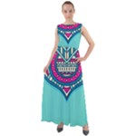 Blue Mandala Chiffon Mesh Boho Maxi Dress