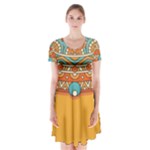 Sunshine Mandala Short Sleeve V-neck Flare Dress