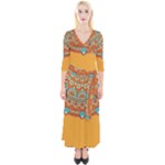 Sunshine Mandala Quarter Sleeve Wrap Maxi Dress