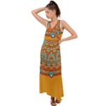 Sunshine Mandala V-Neck Chiffon Maxi Dress