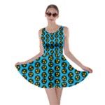 0059 Comic Head Bothered Smiley Pattern Skater Dress