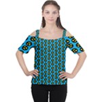 0059 Comic Head Bothered Smiley Pattern Cutout Shoulder Tee