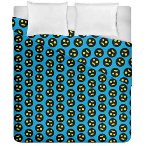 0059 Comic Head Bothered Smiley Pattern Duvet Cover Double Side (California King Size) from UrbanLoad.com