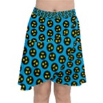 0059 Comic Head Bothered Smiley Pattern Chiffon Wrap Front Skirt