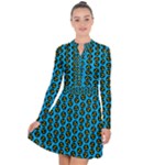 0059 Comic Head Bothered Smiley Pattern Long Sleeve Panel Dress