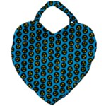 0059 Comic Head Bothered Smiley Pattern Giant Heart Shaped Tote