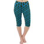 0059 Comic Head Bothered Smiley Pattern Lightweight Velour Cropped Yoga Leggings