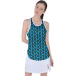 0059 Comic Head Bothered Smiley Pattern Racer Back Mesh Tank Top