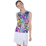 Colorful paint texture                                                   Women s Sleeveless Mesh Sports Top
