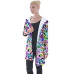 Colorful paint texture                                                   Longline Hooded Cardigan