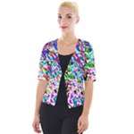 Colorful paint texture                                                 Cropped Button Cardigan