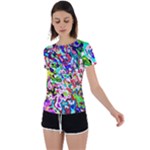 Colorful paint texture                                                    Back Circle Cutout Sports Tee