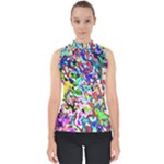 Colorful paint texture                                                    Mock Neck Shell Top